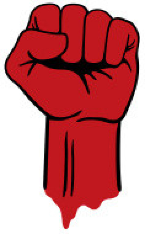 Red hand icon vactor