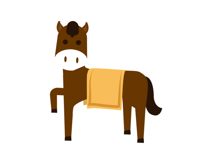 Animal horse brown yellow saddle PNG Free Download