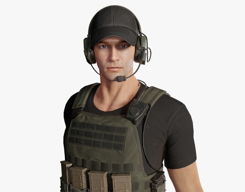 US Army game character png free pose