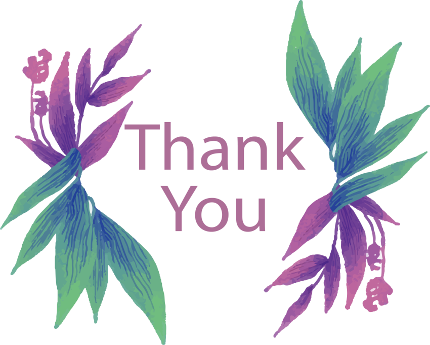 Floral Thank You PNG Picture Free Download