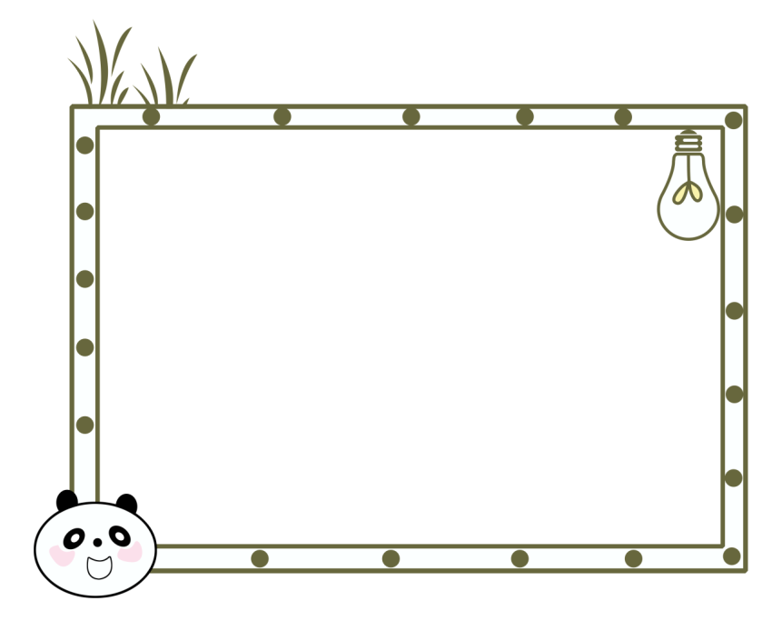 Panda head frame rectangular border Free PNG Download