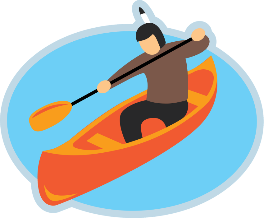 Clipart Cartoon Canoe with Boat PNG emoji