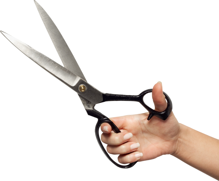 Scissor on Hand PNG image free download