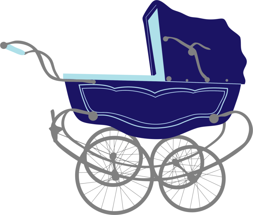 Animee on Stroller PNG Blue Art Image Free Download