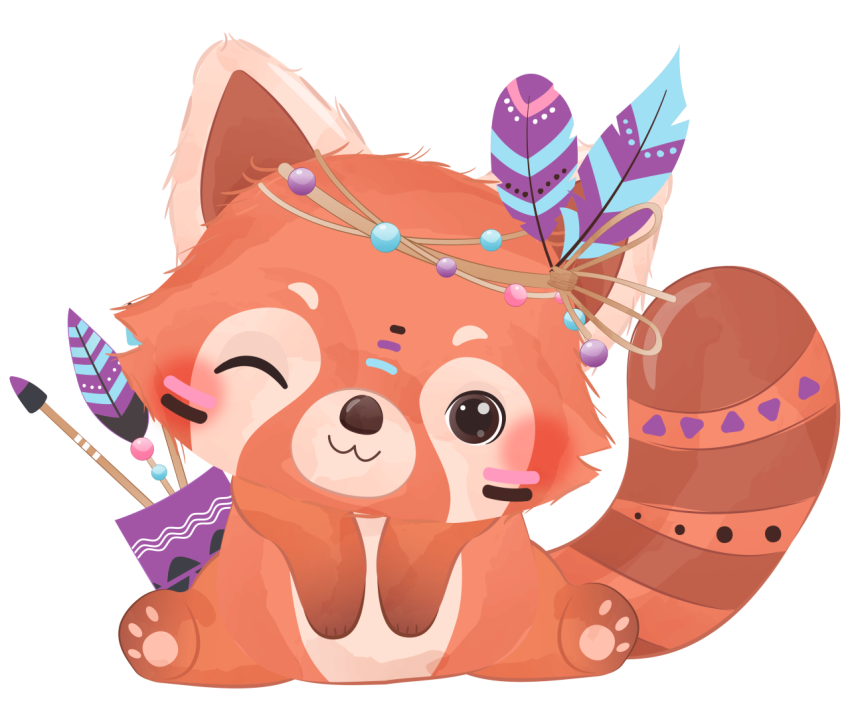 Tribal series little red panda PNG Free Download