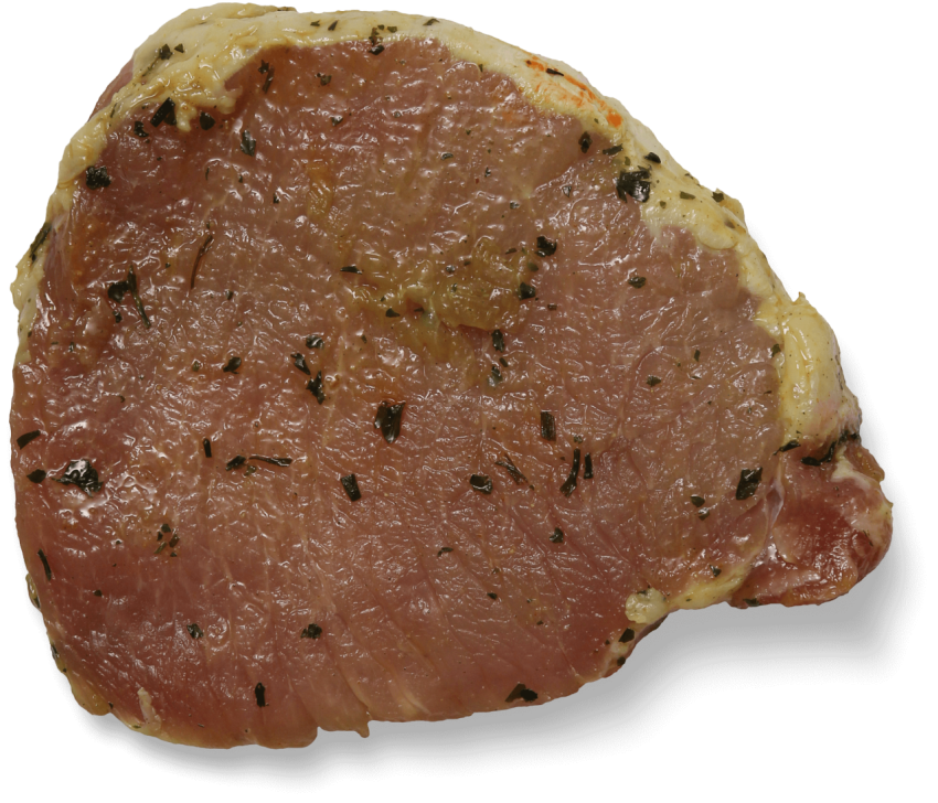 Steak With Green Leaves Sprinkle,A Slice Of Meat,Flat Piece Of Meat,HD Steak Photo Free Download PNG Image,Transparent Background