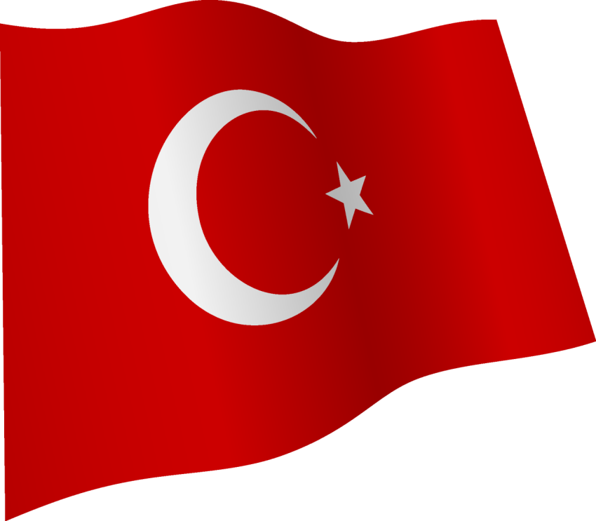 Waving Turkey Flag PNG Image