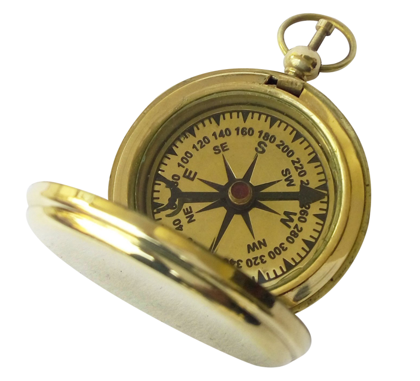 Isolated Golden Compass PNG Image Free Download