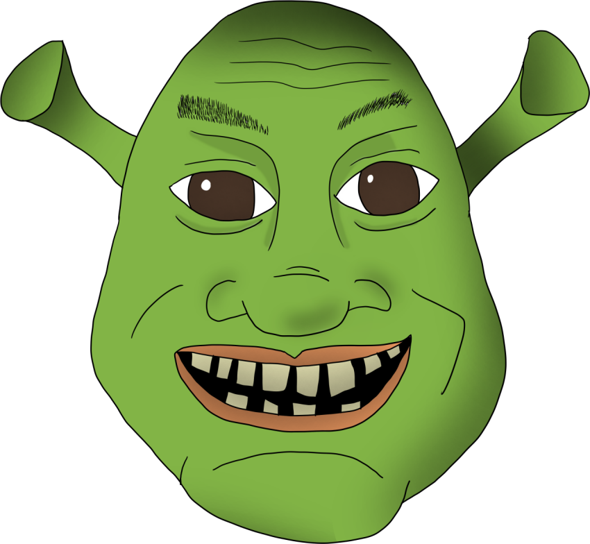 Shrek Face PNG Sticker Free Download