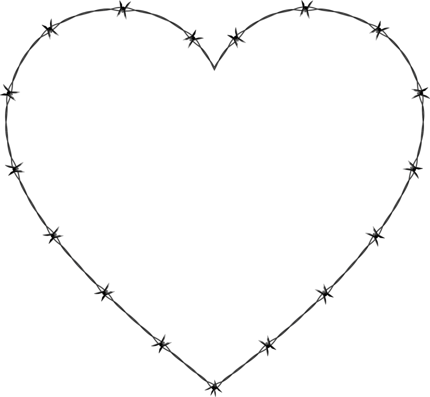 Barbwire PNG Heart Shape Free Download