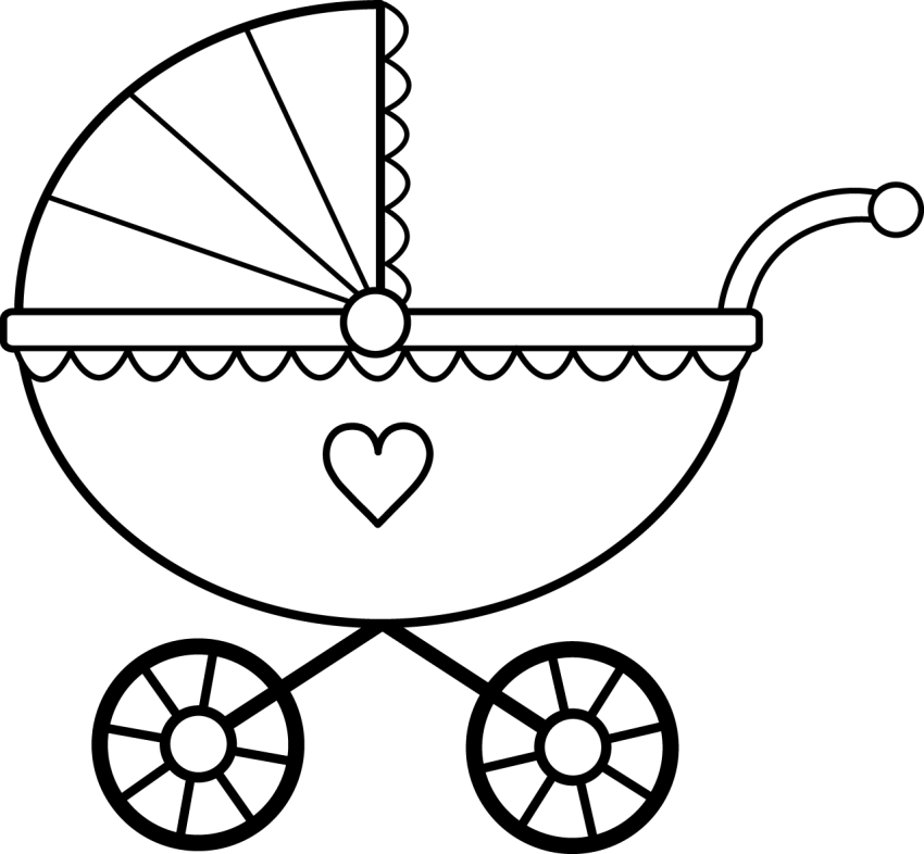 Isolated Stroller PNG White Art Image Free Download