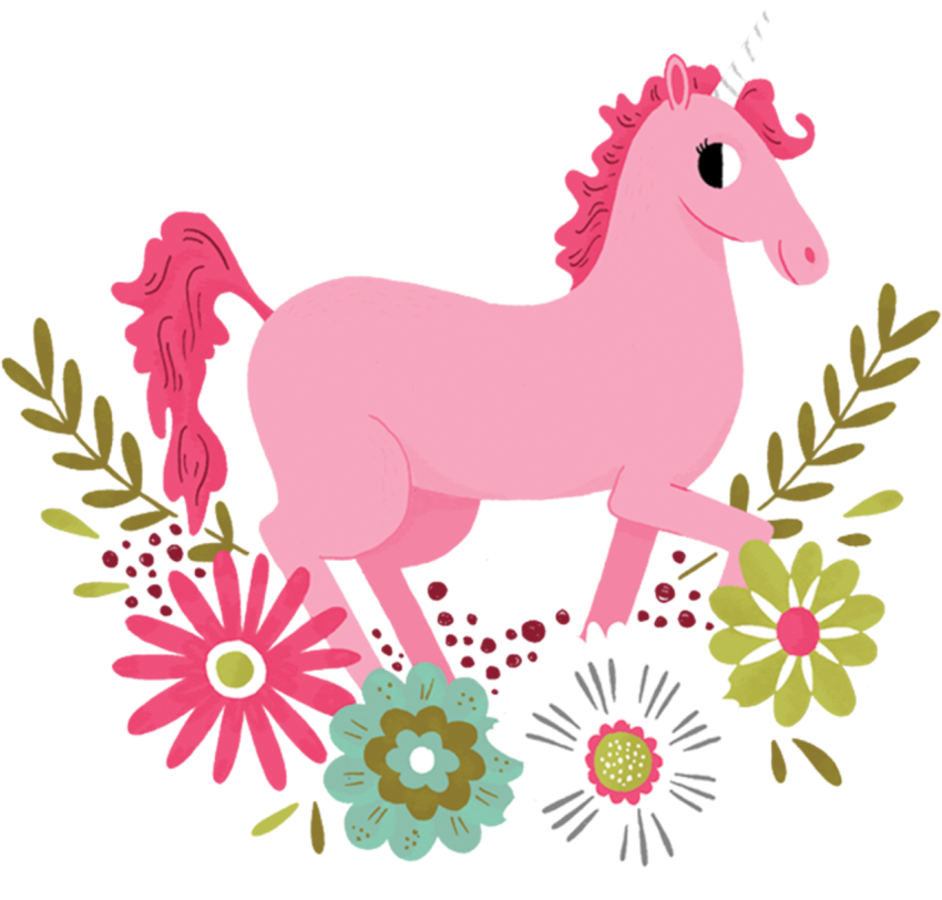 Vector Floral Unicorn PNG Drawing & Art Free Background Download