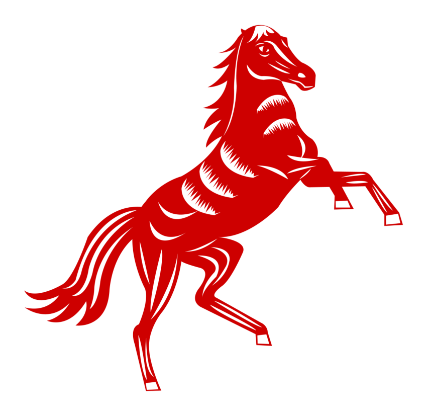 Red horse red window grille PNG Free Download