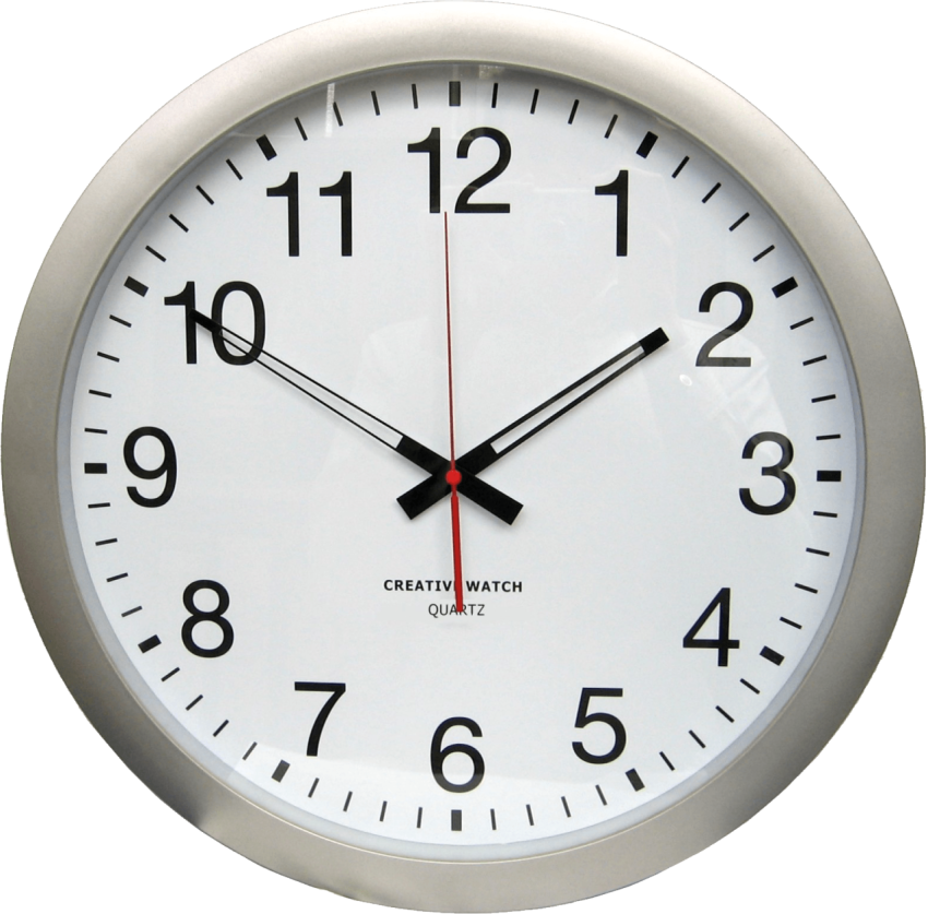 Silver Wall Clock PNG Image FRee Download