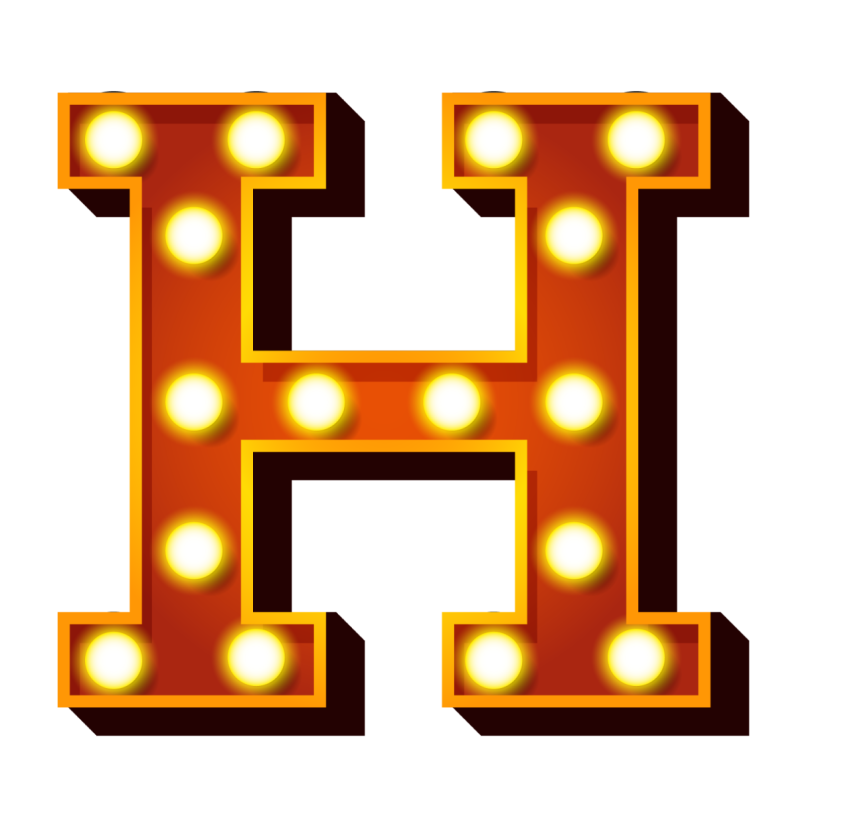 H Letter with Lighting PNG Transparent Free