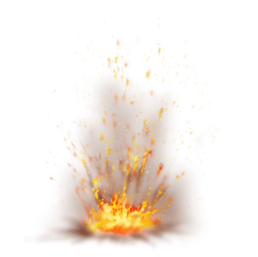 Transparent Fire sparkles with smoke png free download
