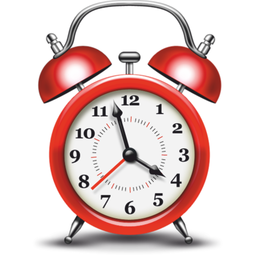 Illustration Alarm Clock PNG Red Image