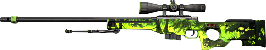 AWP sniper with dragon black and green color png free