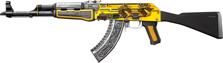 Ak47 gun black and yellow color