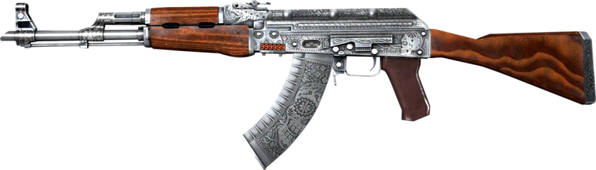 Ak47 black and wooden silver color gun