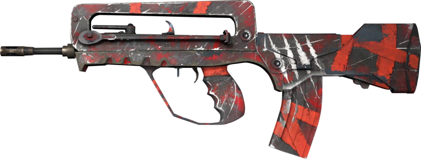 Famas gun red and black taxture free download