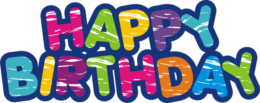 Happy Birthday PNG Colorful Art Image