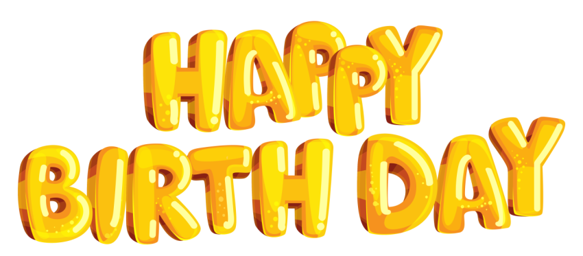 Yellow Birthday PNG Image with No Background