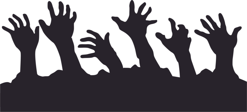 Sillhouette Zombie PNG Hands Free Download