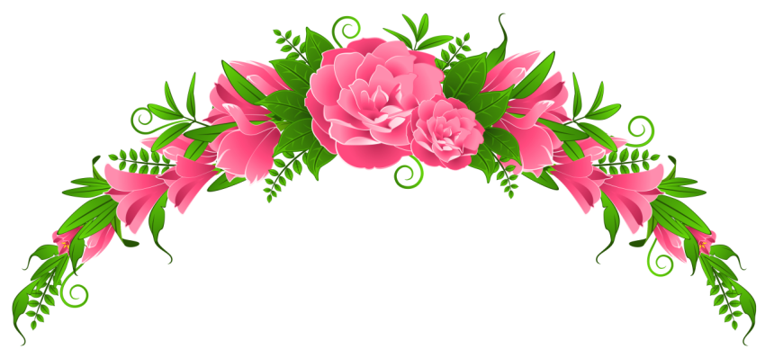 Green Gass with Pink Rose PNG Image