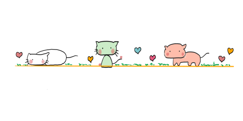 Cat love dividing line illustration PNG Free Download