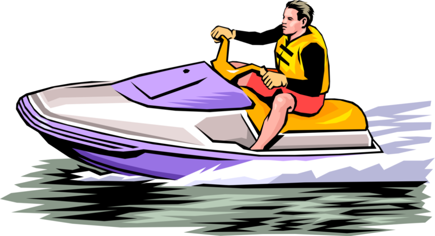 Jet Ski PNG Hand Art Painting Free Download