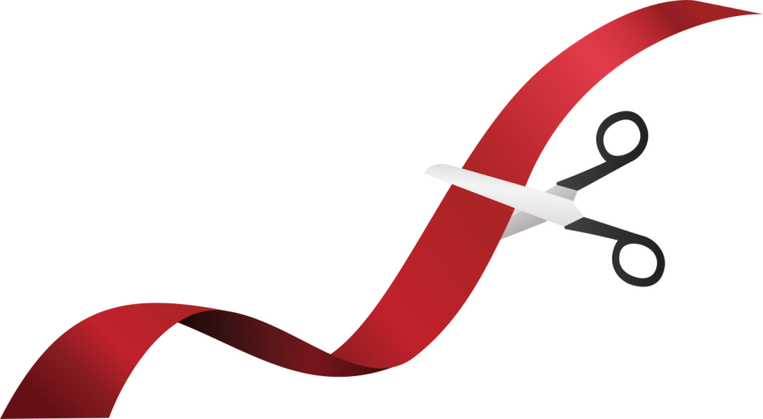 Scissor on Ribbon cutting PNG image Free Download