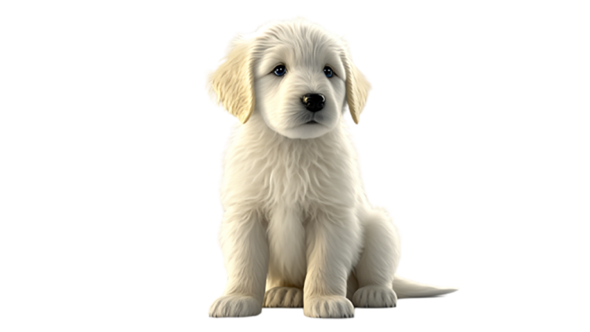 Cute white dog PNG Free