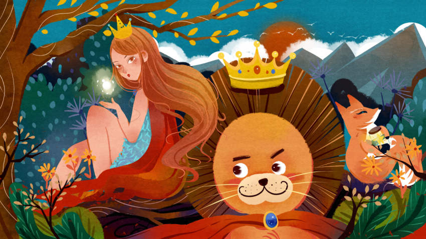 Girl lion animal forest princess PNG Free Download