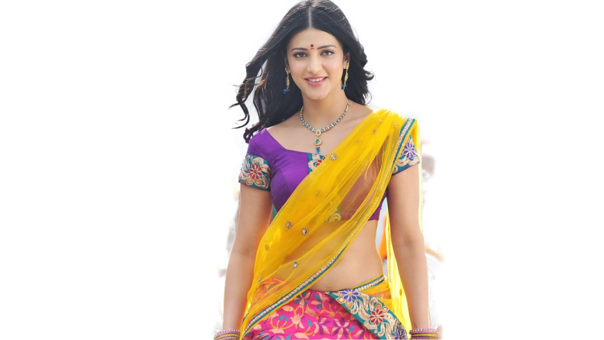 Beautiful Indian actress in colourful saree free png
