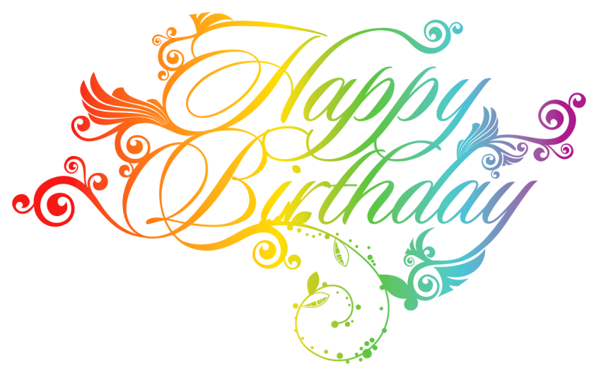 Floral Happy Birthday PNG Text Free Download