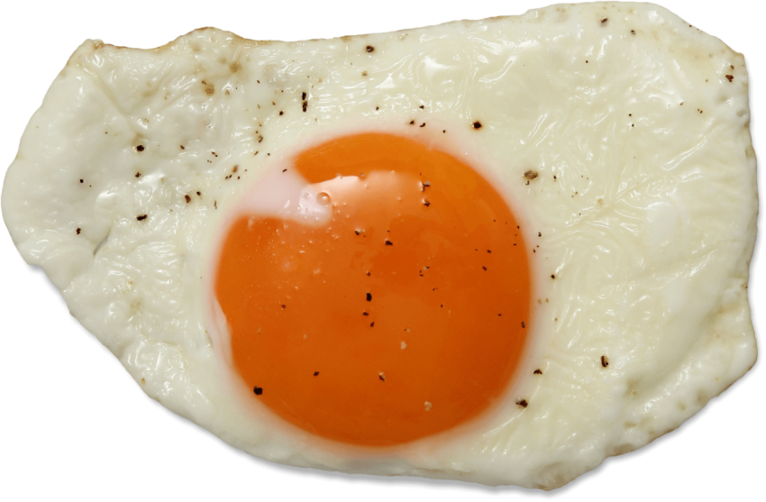 Fried Egg With Egg White And Half Fried Yolk ,Chicken Egg,HD Food Photo Free Download PNG Image,Transparent Background