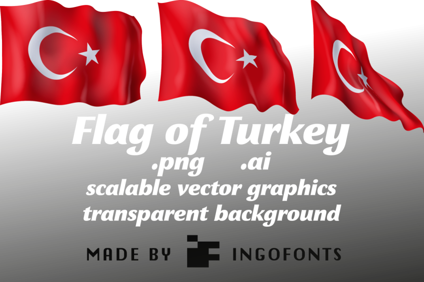 Ottoman Empire Turkey Flag with Format Text PNG Picture