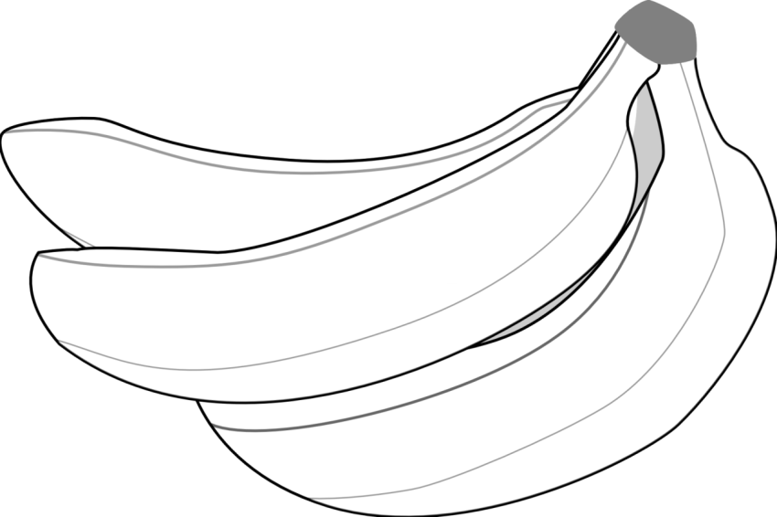 Banana Sketch Art With White Art Image Free PNG Download