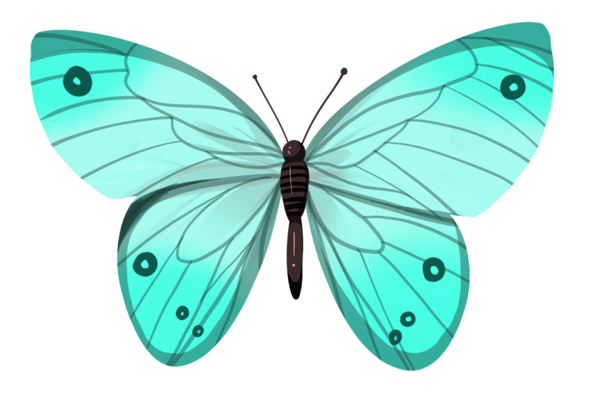 Beautiful green cartoon butterfly PNG Free Download