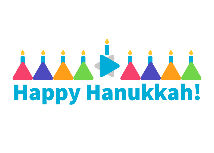 HD Happy Hanukkah Text with Birthday Cap PNG Free Picture