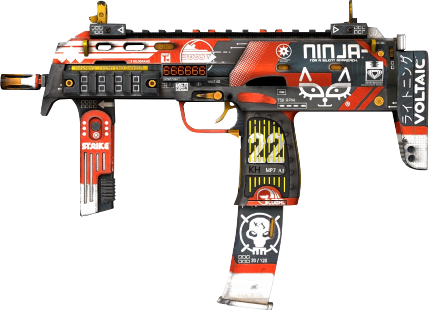 MP7 gun red and black color
