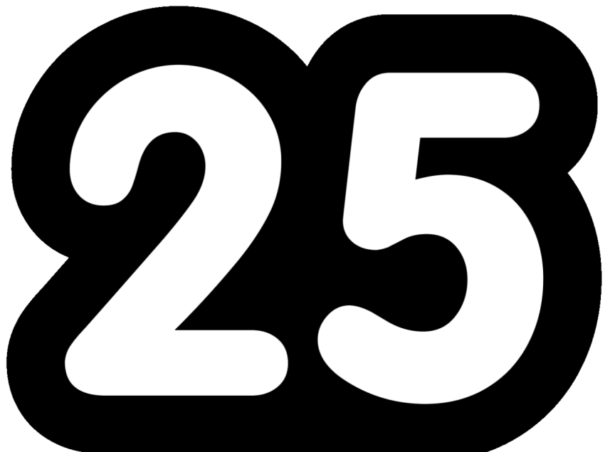 Silhouette 25 Number PNG Free Sticker Image