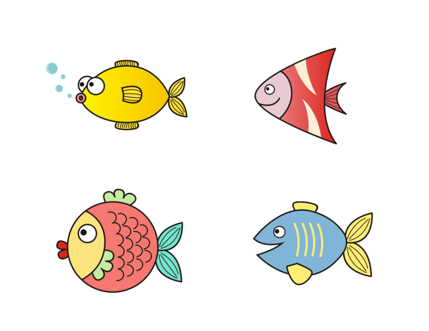 Fish cartoon fish colored fish PNG download
