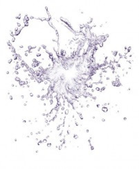 Water drops with splitter white background free png