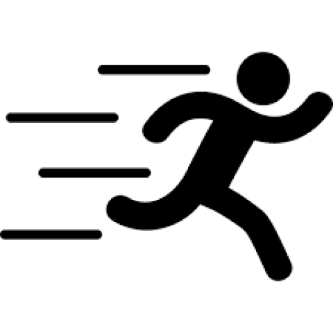 Silhouette of running person, cross country running computer icon