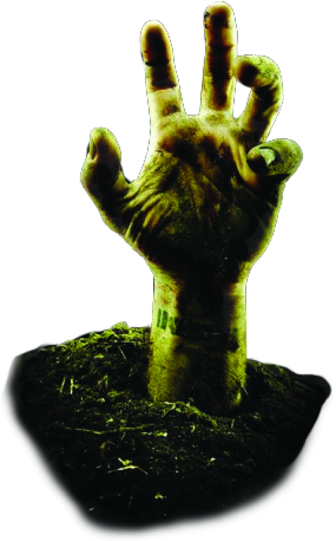 Green Zombie Hand PNG Image On Free Background Download