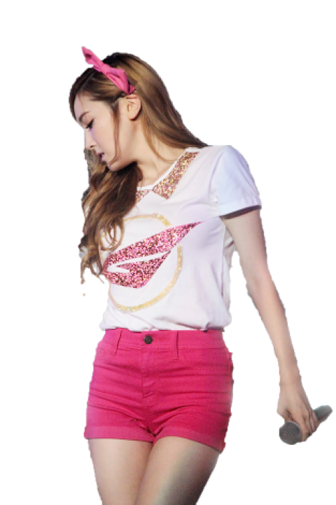 Beautiful music girl with mic white shirt pink short free png