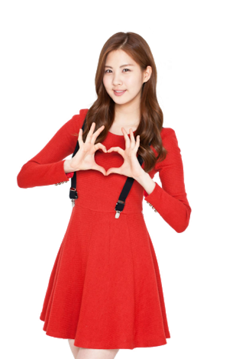 Beautiful asian girl with heart shape style picture free png