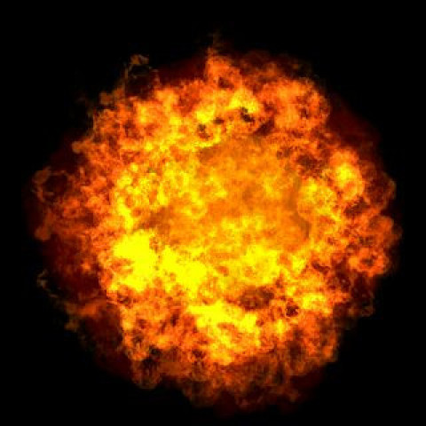 Ball of fire bomb blast, red fire ball black background png free download